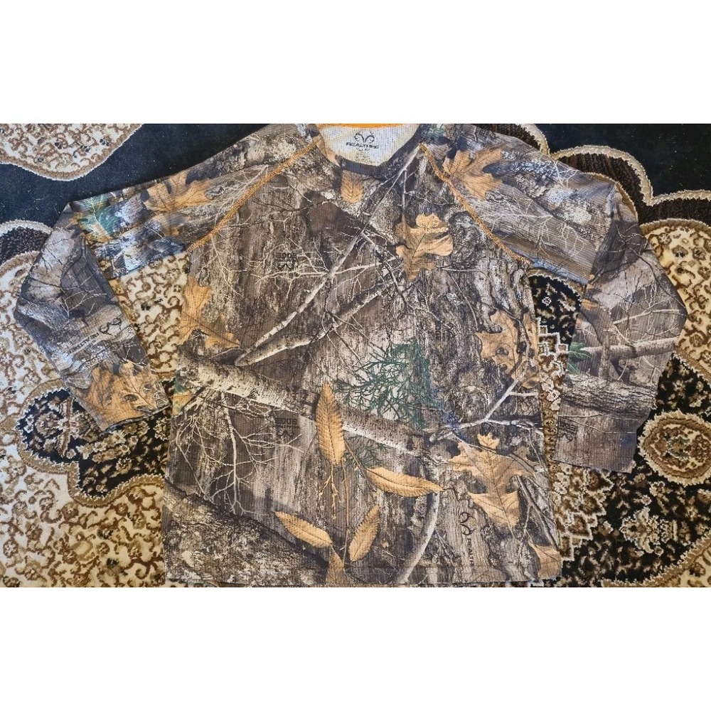 Realtree Edge Camo Camouflage Long Sleeveโ Polyester Spandex Shirt Size Small